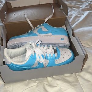 Light blue air force one womens sneakers